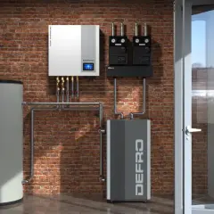 System grzewczy Defro z zasobnikiem i modułem hydraulicznym, idealny jako jaki bufor do domu 100m2.