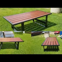 Stół ogrodowy DIY: Blat drewniany + nogi metalowe - Poradnik