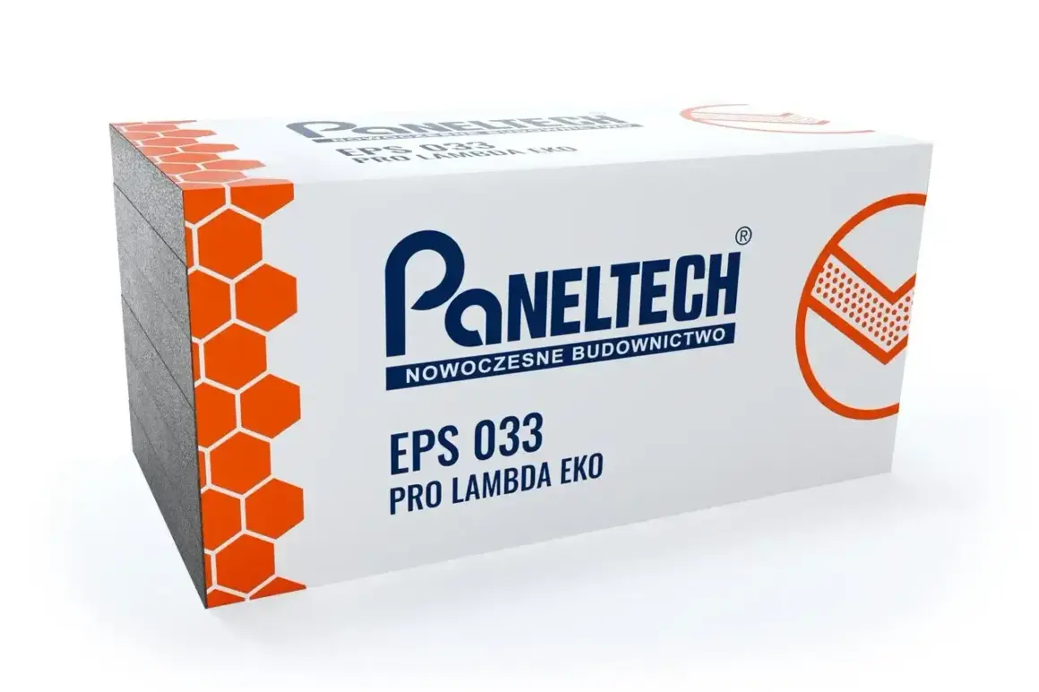 Styropian Paneltech EPS 033 PRO LAMBDA EKO, z niskim współczynnikiem lambda, idealny do izolacji.