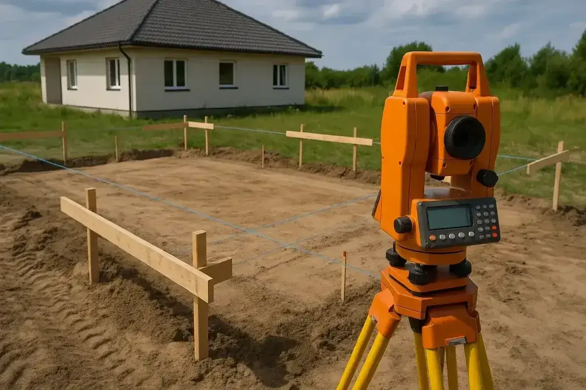 Geodeta przy budowie domu wyznacza teren. Sprawdź, ile kosztuje geodeta przy budowie domu, by zacząć inwestycję.